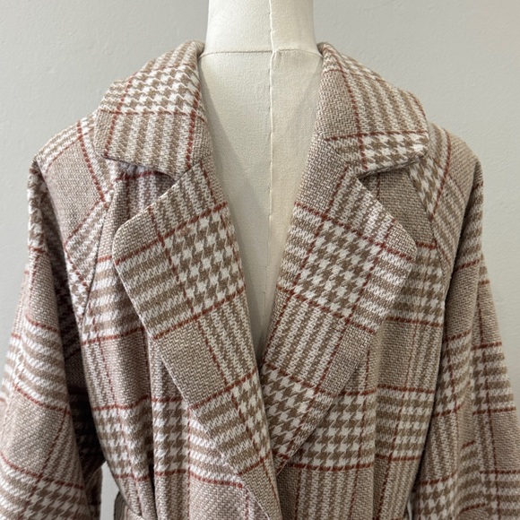 ✨ En Saison Plaid Belted Coat – Size Medium – Fully Lined & Classy - Picture 3 of 11